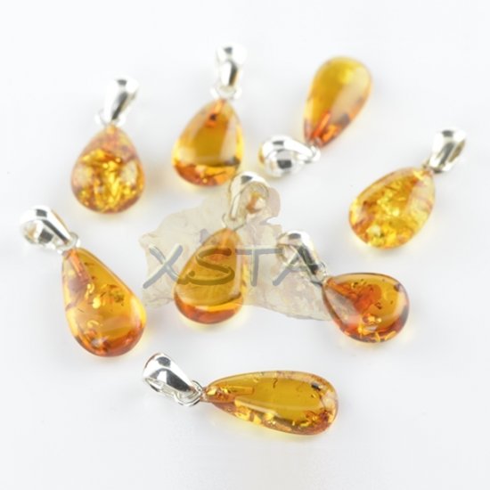 Baltic amber pendant cognac color